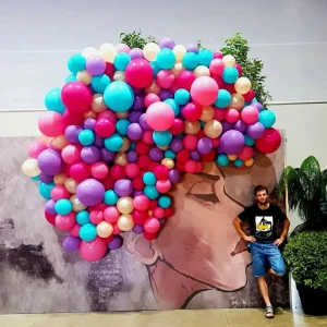 קיר אמנות בלונים תלת ממדי Afro Pop