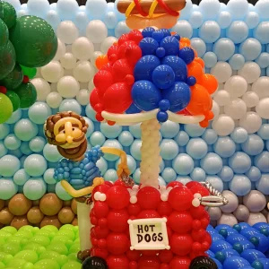 דוכן הוט דוג מבלונים תלת ממדי